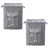 Kuber Industries Laundry Basket For Clothes|Foldable Laundry Hamper|Basket For Toys, Dirty clothes, Storage "45 LTR"-Pack of 2 (Grey)